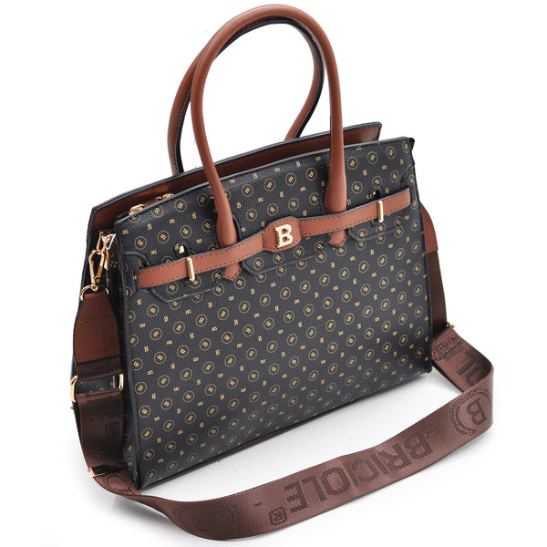 BRICIOLE borsa donna bauletto valigetta 24h cartella casual fantasia LOGO