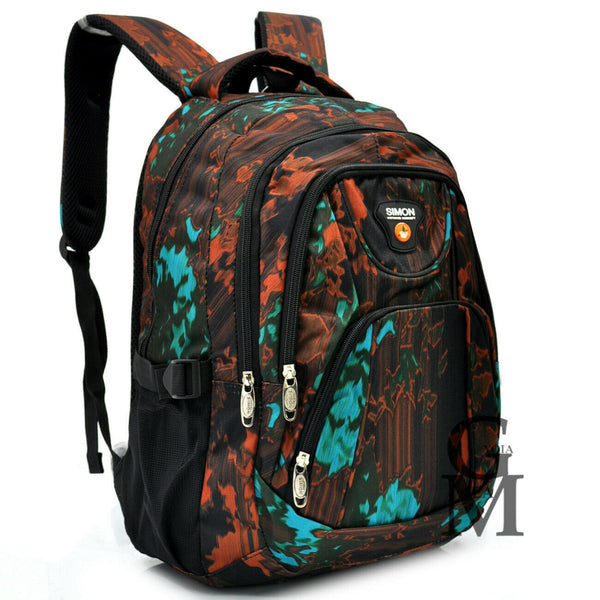Zaino unisex scuola fantasia multi colore war astratta nuovo tasche superiori pc