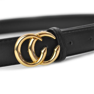 Cintura cinta donna sottile elegante CC fibbia oro casual