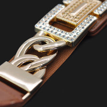 Carica l&#39;immagine nel visualizzatore di Gallery, Cintura donna fibbia cinta vita alta casual elegante made in italy fibbie oro