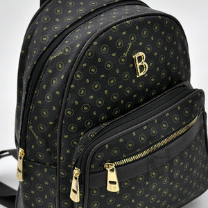 BRICIOLE originale zaino NERO donna zainetto casual pelle particolare fantasia