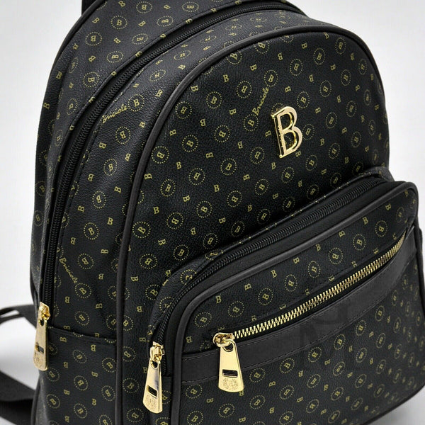 BRICIOLE originale zaino NERO donna zainetto casual pelle particolare fantasia