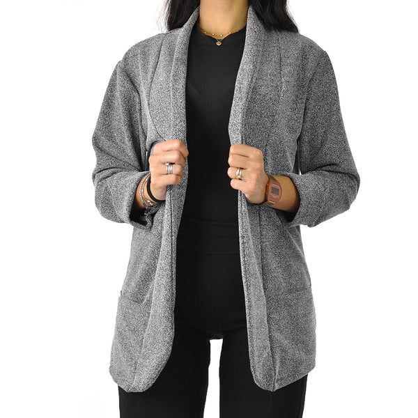 Giacca sale e pepe nuova donna elegante blazer morbida aperta tailleur passeggio