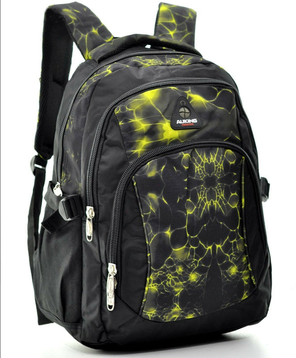 Zaino ragazzo viaggio scuola fantasia fulmine giallo superiori impermeabile pc