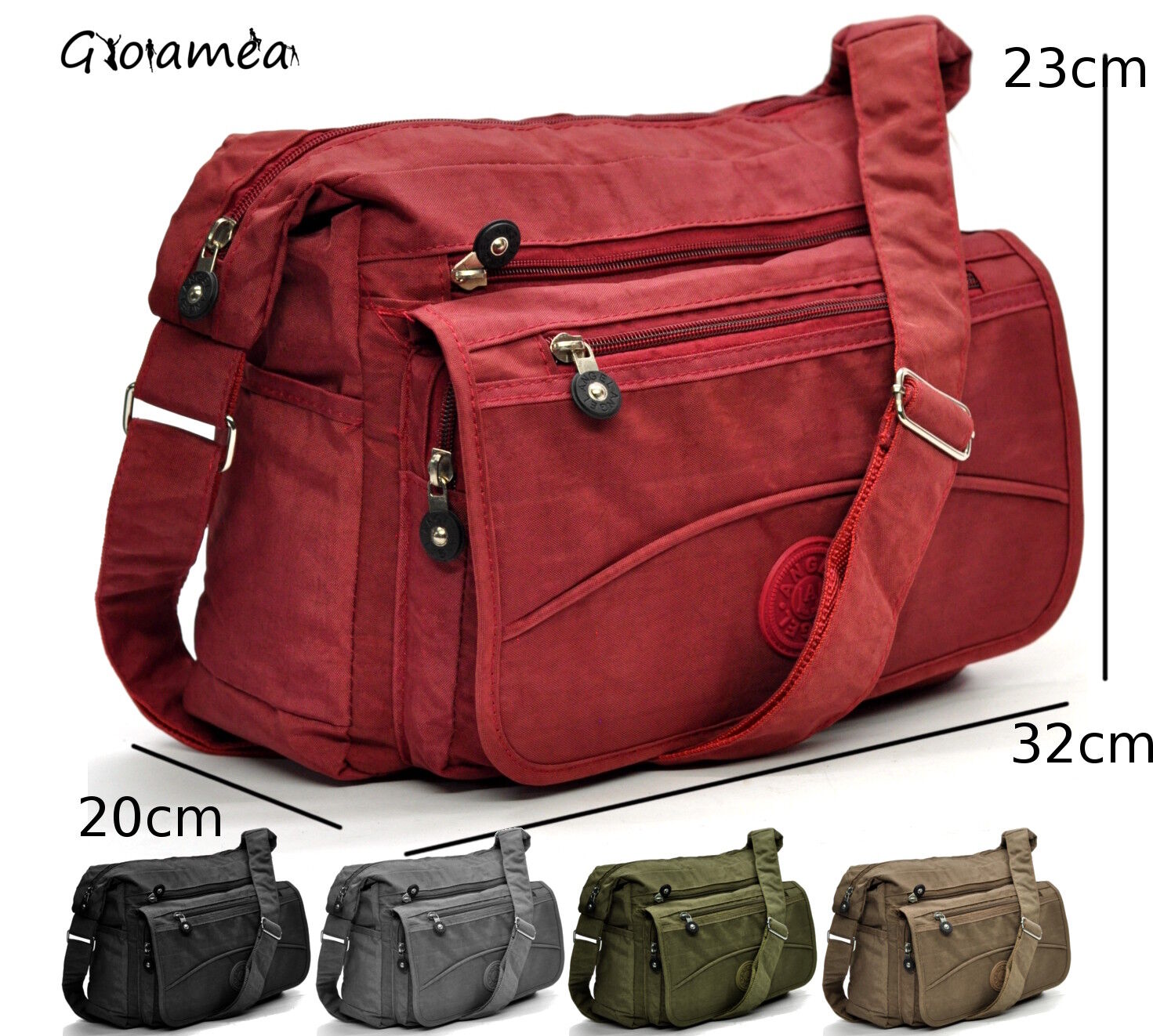 Borbonese - Borsa a Spalla con Tracolla di tela rivestita Op e Pelle Borbonese - Borsa a Spalla con Tracolla di tela rivestita Op e Pelle