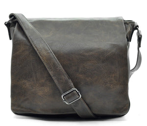 Borsa Uomo Vintage pelle venata Tracolla Messanger Uomo MARRONE grande lavoro