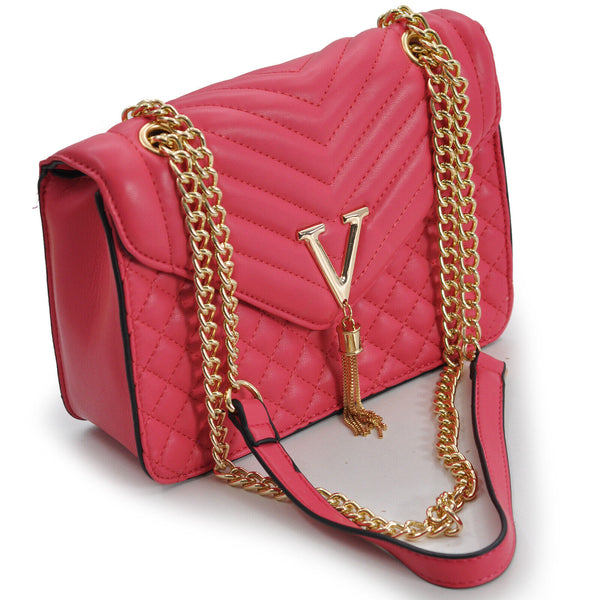 Borsa borsetta V piccola donna pelle casual particolare trapuntata elegante sera