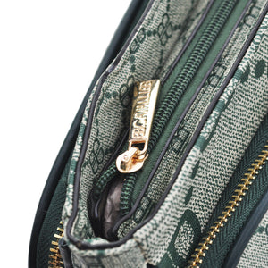 Borsa Firmata Briciole multi tasche new nera Donna fantasia logo Zip Tracolla