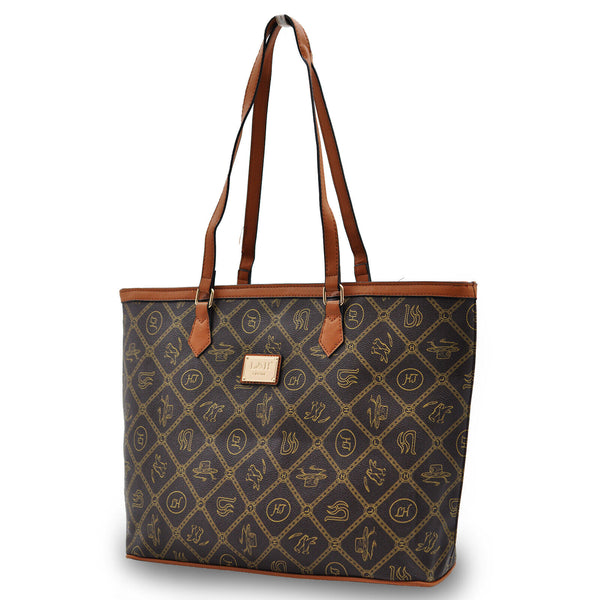 Borsa firmata originale L&H firenze donna shopping spalla pelle grande cerniere