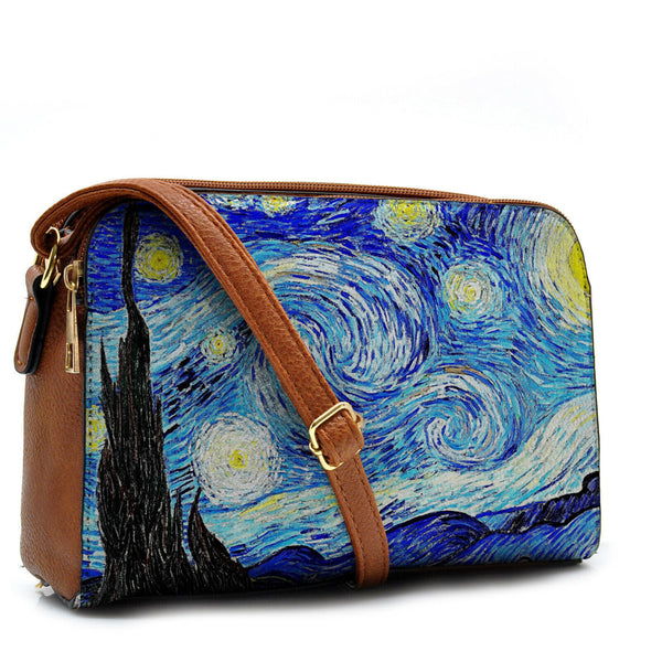 GM borsetta tracolla donna nuova fantasia dipinto Van Gogh Notte stellata klimt