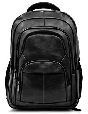 GM zaino uomo pelle grande nero lavoro porta pc viaggio multitasche cinghie moda