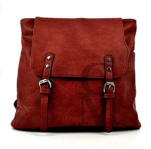 GM borsa zaino 2in1 donna fibbie vintage pelle cuoio scuola spalla tracolla