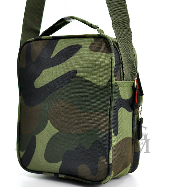 Borsello 6 tasche uomo fantasia militare mimetico borsellino tessuto tracolla