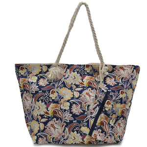 Gyoiamea borsa mare piscina tela grande manici corda fiori fantasia fiorata moda