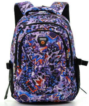 Zaino ragazza viaggio scuola fantasia leopardata viola superiori impermeabile pc
