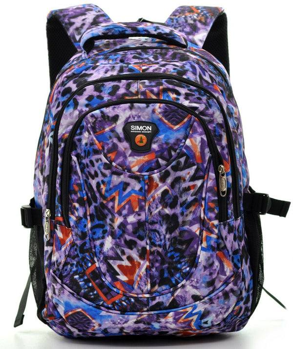 Zaino ragazza viaggio scuola fantasia leopardata viola superiori impermeabile pc