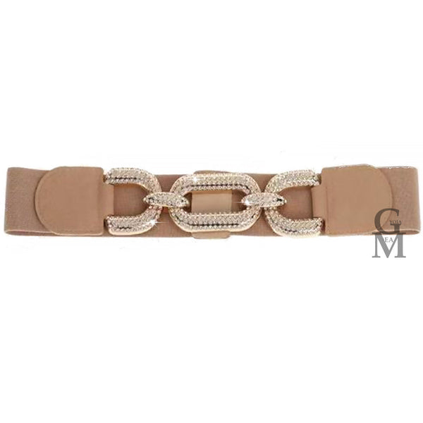 Cintura strass catena cinturone cinta donna larga elastica elegante casual