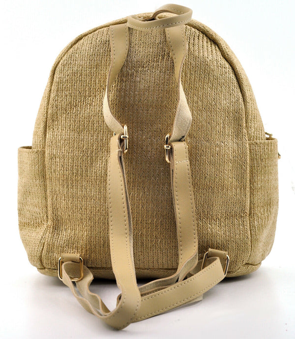 Zaino zainetto donna paglia fantasia fiori floreale donna estivo ricamato mare