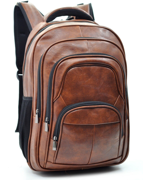 GM zaino uomo pelle grande nero lavoro porta pc viaggio multitasche cinghie moda