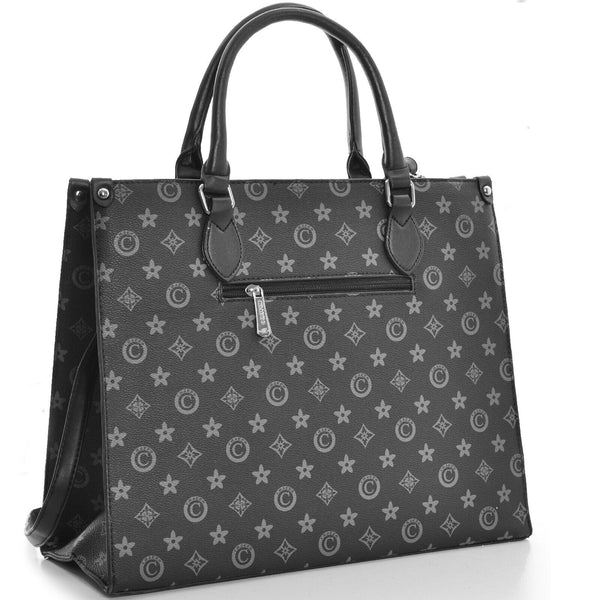 Borsa originale firmata COVERI nera tracolla spalla fantasia fiori gigante nuova
