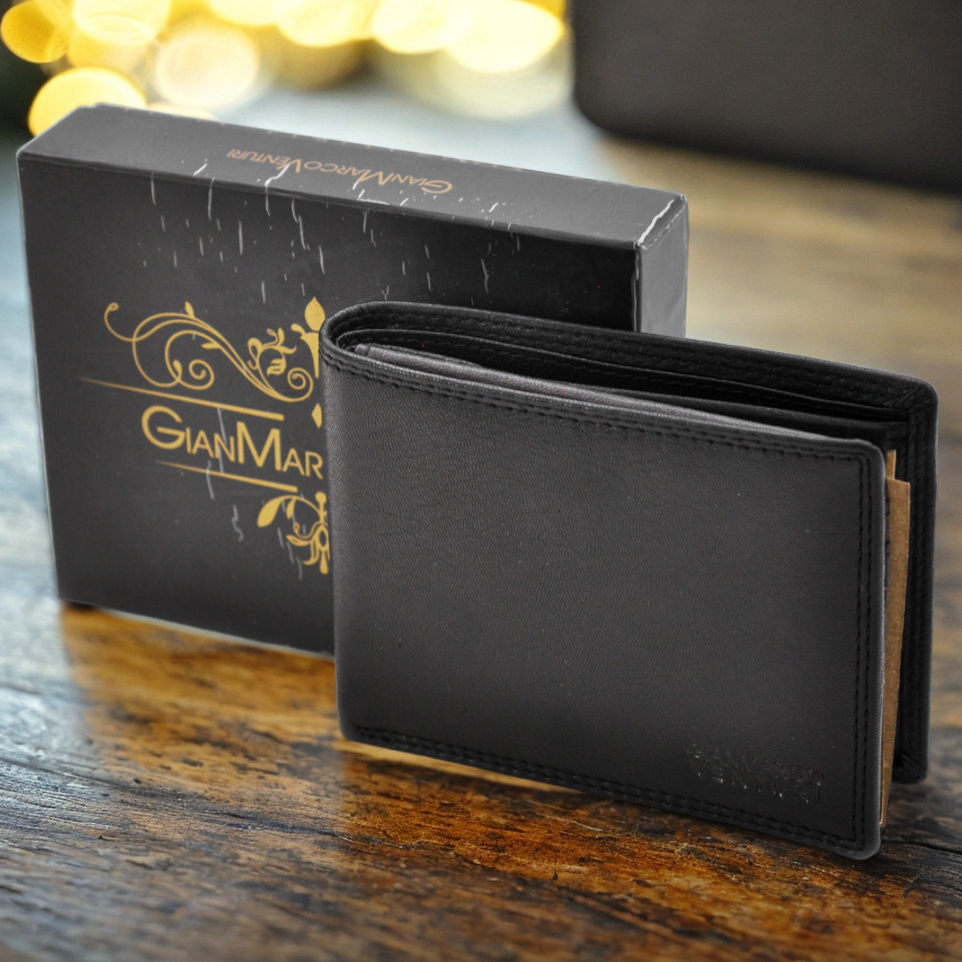 Portafoglio Vera pelle uomo GMV porta carte ribaltina firmata portamon