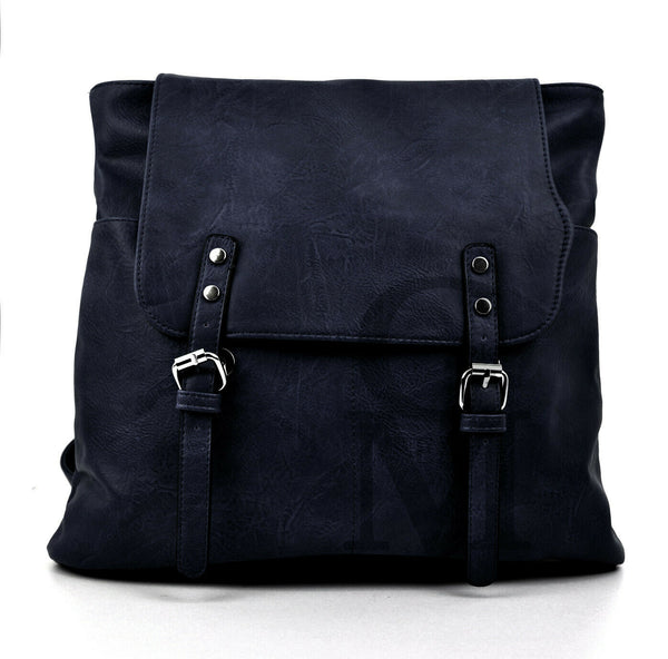 GM borsa zaino 2in1 donna fibbie vintage pelle cuoio scuola spalla tracolla