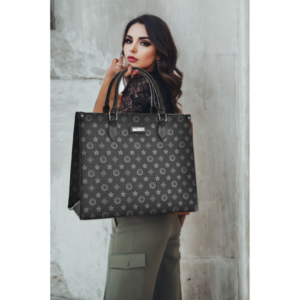 Borsa originale firmata COVERI nera tracolla spalla fantasia fiori gigante nuova