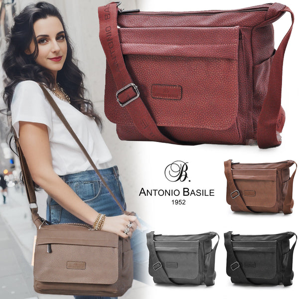 Borsa Donna Charro in Pelle con Tracolla Capiente Multi Tasche giornaliera