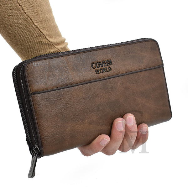 Borsello borsa a mano COVERI uomo 2in1 Eco Pelle Unisex Pochette a Mano Da Polso
