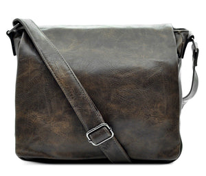 Borsa Uomo Vintage pelle venata Tracolla Messanger Uomo MARRONE grande lavoro