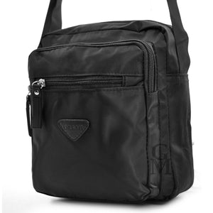 Borsello uomo tessuto impermeabile nylon Or&mi tracolla zip tasche lavoro Nero