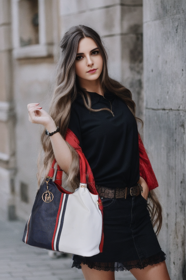 Borsa donna gyoiamea fantasia spalla pelle hobo sacco blu rossa tracolla grande
