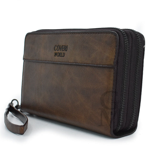 Borsello borsa a mano COVERI uomo 2in1 Eco Pelle Unisex Pochette a Mano Da Polso