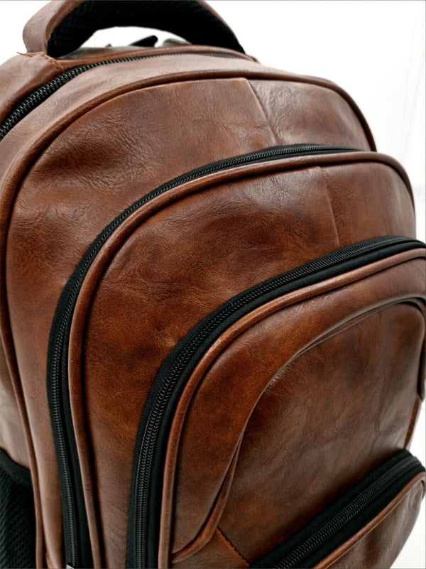 GM zaino uomo pelle grande nero lavoro porta pc viaggio multitasche cinghie moda