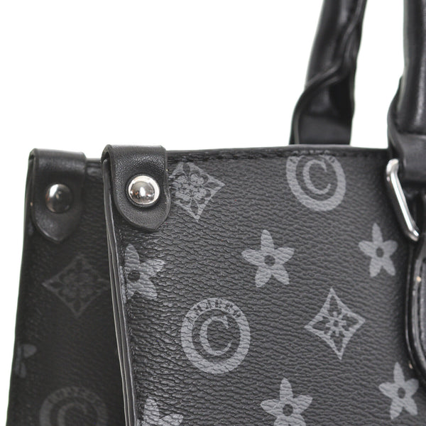 Borsa originale firmata COVERI nera tracolla spalla fantasia fiori gigante nuova