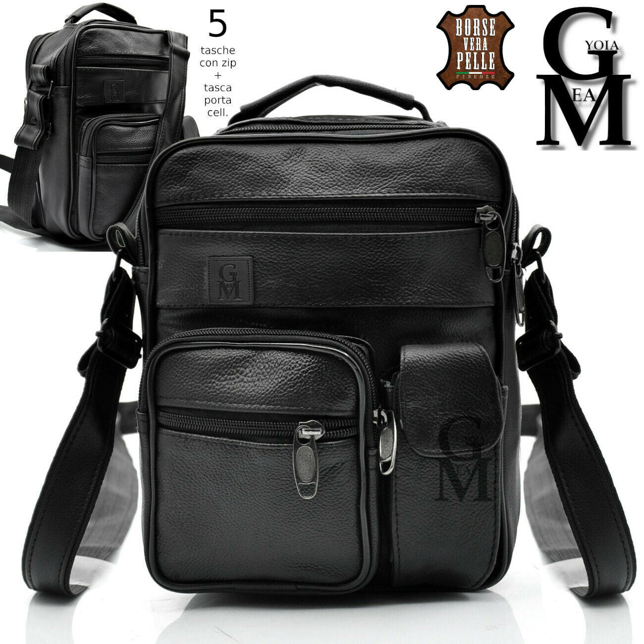 Borsa Borsello Uomo Firmato Borsello Uomo In Pelle Marrone Con