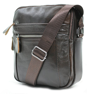 Borsa uomo borsello multi tasche vera pelle capiente comoda zip nero marrone