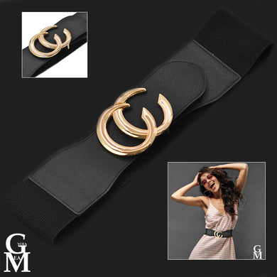 Cinta cintura vita donna GG CC nero elegante casual fibbia oro Gyoiamea Milano