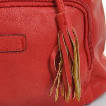 Carica l&#39;immagine nel visualizzatore di Gallery, Mai max zaino originale pelle vintage nappine rosso moda novità donna zainetto