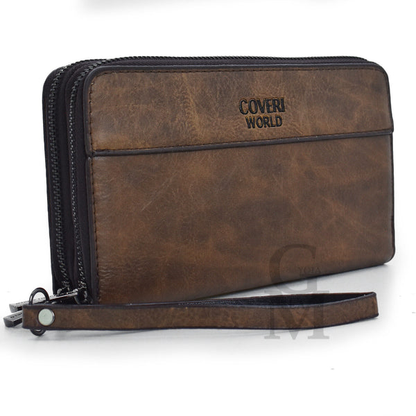 Borsello borsa a mano COVERI uomo 2in1 Eco Pelle Unisex Pochette a Mano Da Polso