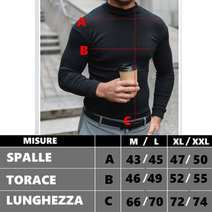 6 MAGLIE TERMICHE UOMO MICROFIBRA COLLO ALTO GIROCOLLO FELPATO fitness moda NERE