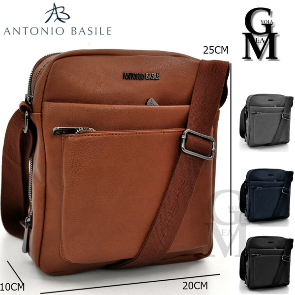 Borsello Uomo FIRMATO Charro Borsa Tracolla Pelle Grande Nero Marrone Lavoro