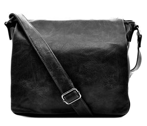 Borsa Uomo Vintage pelle venata Tracolla Messanger Uomo MARRONE grande lavoro