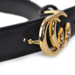 Cintura cinta donna sottile elegante CC fibbia oro casual