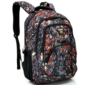Zaino unisex scuola fantasia fumo street rosso nuovo tasche superiori porta pc