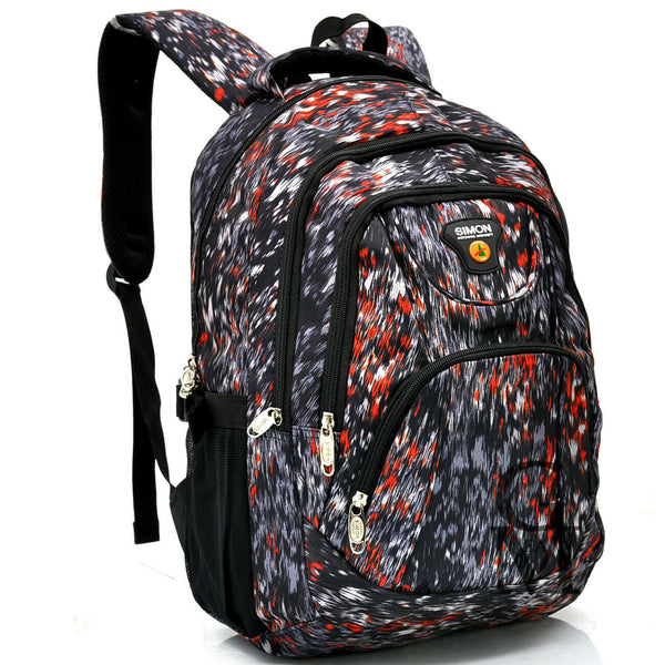 Zaino unisex scuola fantasia fumo street rosso nuovo tasche superiori porta pc