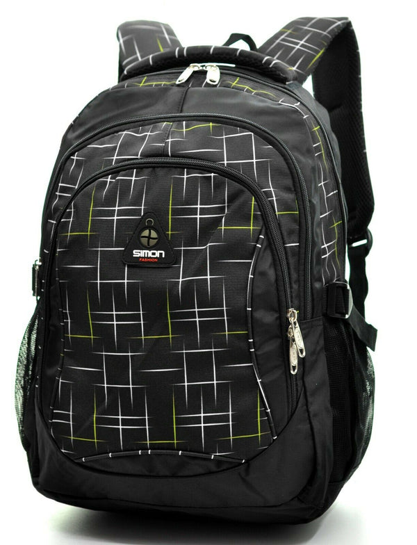 Zaino imbottito scuola fantasia linee verde virtuale superiori impermeabile pc