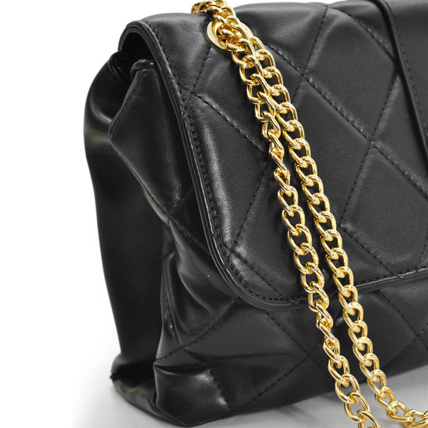 Borsa LOGO borsetta ORO pelle donna tracolla catena trapuntata ragazza elegante