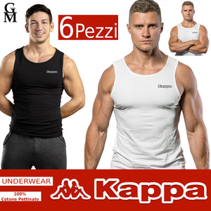 6 Pack Canotta canottiera casual notte sport Uomo KAPPA  Intima SlimFit Cotone