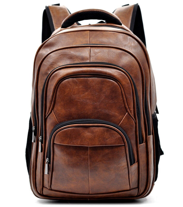 GM zaino uomo pelle grande nero lavoro porta pc viaggio multitasche cinghie moda